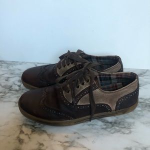 🧺Brown Bed Stu Leather Two-Tone Quinn Shoes, size 8